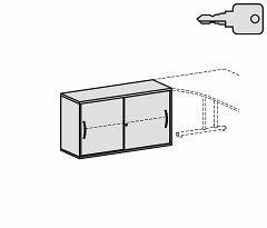 Anstell-Schiebetrenschrank Oberboden 25 mm, mit Stellfen, abschliebar, 1200x425x720, Buche/Buche