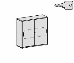 Schiebetrenschrank Oberboden 25 mm, mit Standfen, abschliebar, 1200x425x1182, Buche/Wei