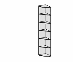 Eckabschlussregal mit Standfen, 400x400x2160, Wei