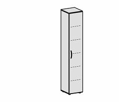 Flgeltrenschrank mit Standfen, Griff links oder rechts, inkl. Trdmpfer, nicht abschliebar, 400x420x2160, Ahorn/Wei