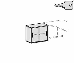 Anstell-Schiebetrenschrank Oberboden 25 mm, mit Stellfen, abschliebar, 800x425x720, Ahorn/Ahorn