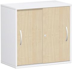 Schiebetrenschrank Oberboden 25 mm, mit Standfen, abschliebar, 800x425x798, Ahorn/Wei