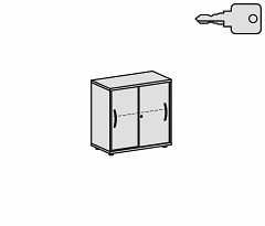 Schiebetrenschrank Oberboden 25 mm, mit Standfen, abschliebar, 800x425x798, Ahorn/Ahorn