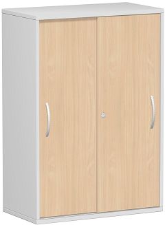 Schiebetrenschrank Oberboden 25 mm, mit Standfen, abschliebar, 800x425x1182, Buche/Lichtgrau