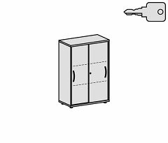 Schiebetrenschrank Oberboden 25 mm, mit Standfen, abschliebar, 800x425x1182, Ahorn/Wei