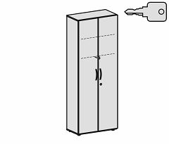 Garderobenschrank mit ausziehbarem Garderobenhalter, mit Standfen, inkl. Trdmpfer, abschliebar, 800x420x2160, Buche/Lichtgrau