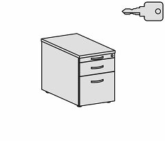 Rollcontainer Hngeregistratur und 1 Metall-Schubfach, mit Utensilienschubfach, Metall-Rollschubfhrung, Zentralverriegelung, verdeckte Doppel-Lenkrollen, 438x800x565, Nussbaum/Nussbaum