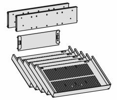 Container-Einrichtungs-Set fr Kunststoff-Schubfcher bestehend aus: 2 Stck Querausfachungen, 1 Stck Lngsausfachung, 6 Stck Schrgablagen, Schwarz