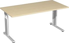 Schreibtisch hhenverstellbar, 1600x800x680-820, Ahorn/Silber