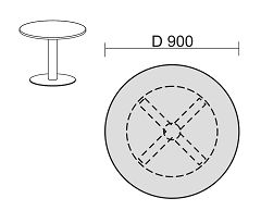 Konferenztisch Tellerfu, Kreisform, feste Hhe, D-900x720, Lichtgrau