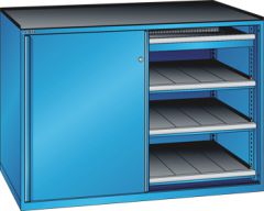 Schubladenschrank Schiebetren 1430x627x1020 RAL 5012 Lista 36x27E 79.424.010