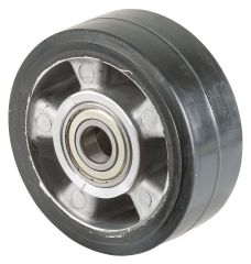 Gummirad B80.125, Produkttyp: Rder, Material/Art des Radkrpers: Aluminium, Material der Laufflche: Elastikgummi schwarz, Lager: Kugellager,  Rad:  125 mm, Tragkraft: 220 kg