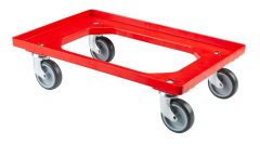 Transportroller rot T.-ROLLER.1R,  Rad: 100 mm , Tragkraft: 250 kg , Bauhhe: 113 mm, Radausfhrung: Thermoplastisches Rad, Plattengre: 612x417 mm