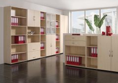 Anstell-Schiebetrenschrank Oberboden 25 mm, mit Stellfen, abschliebar, 1200x425x720, Ahorn/Ahorn