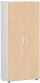 Flgeltrenschrank mit Standfen, inkl. Trdmpfer, abschliebar, 800x420x1808, Buche/Wei